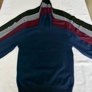 4 SMALL Banana Republic Men's Turtleneck Sweaters Navy,Burgundy,Grey,Black